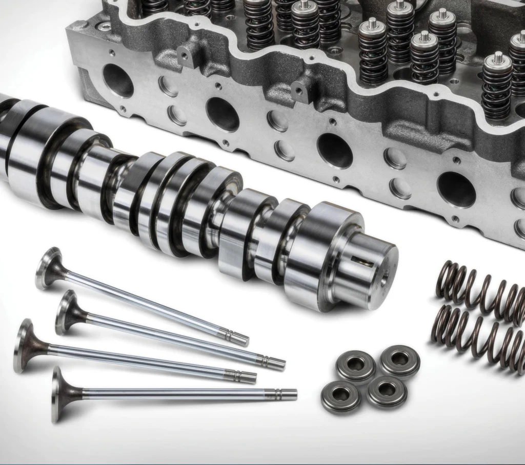 Heavy-duty diesel camshaft, timing gear, bearings and valvetrain components