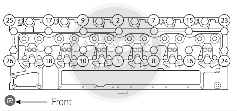 Cummins 6CT cylinder head bolt torque sequence diagram 3934510