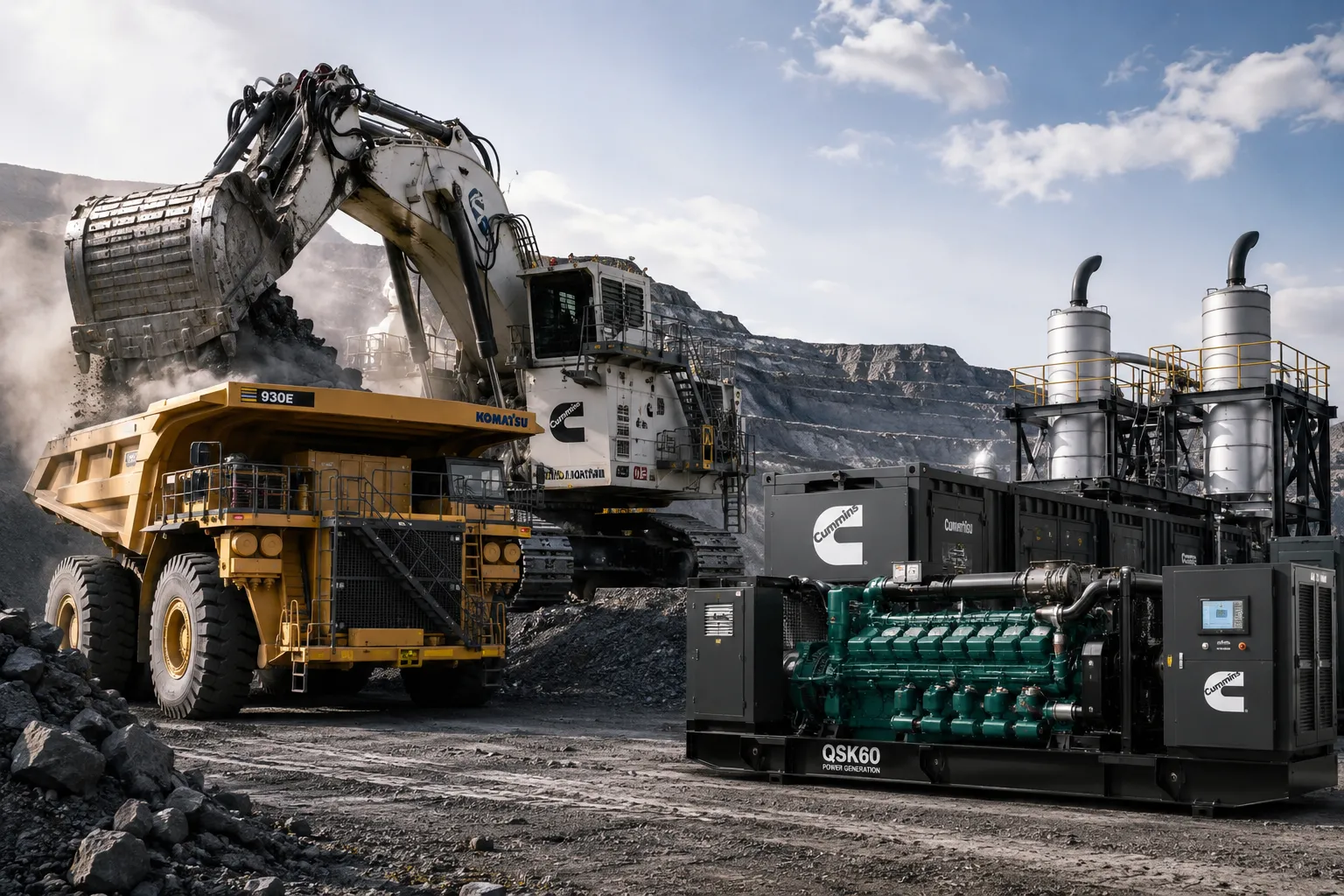 Aplicação de motores de alta potência para sistemas de energia industriais e de mineração.
