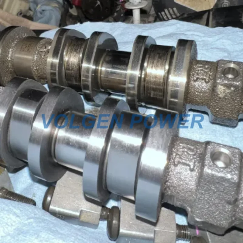Normal and worn heavy-duty diesel camshaft lobe comparison