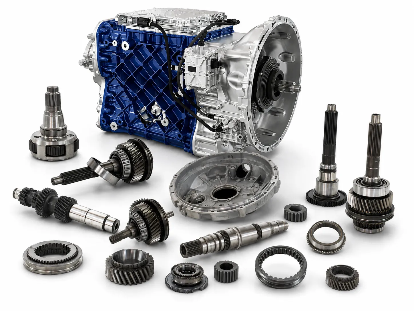 Volvo transmission parts including gearbox assembly housing shafts gears and synchronizer components